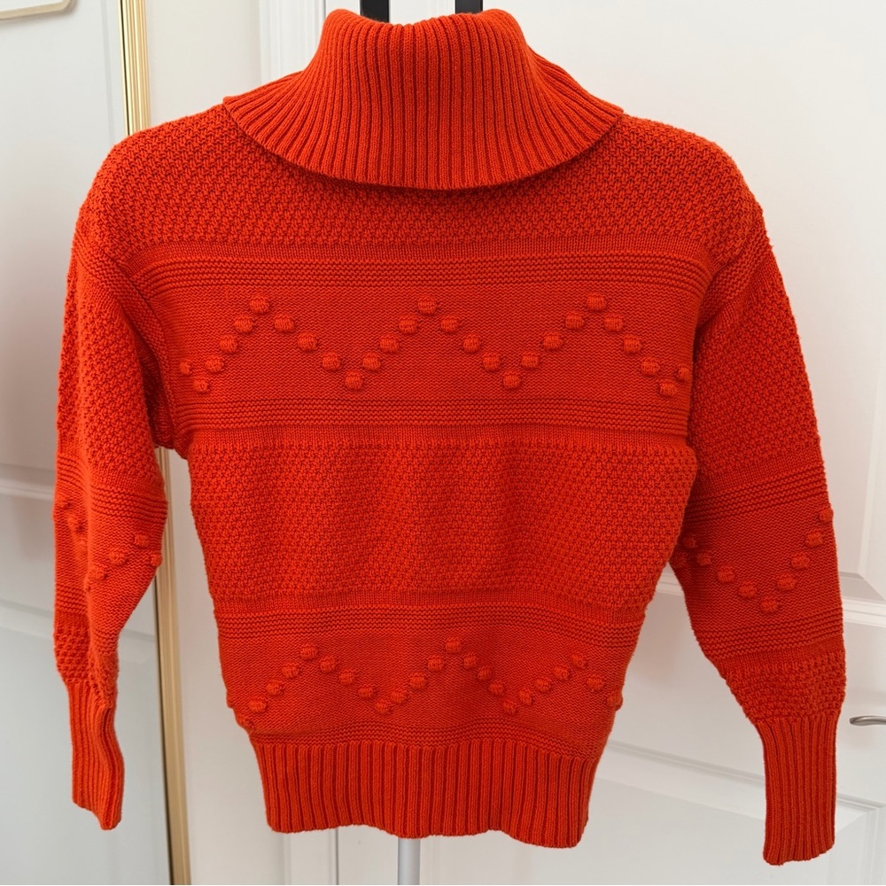 FRYE AND CO. Orange Knit Turtleneck Sweater XS
